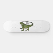Iguana cartoon illustratie persoonlijk skateboard (Horizontaal)