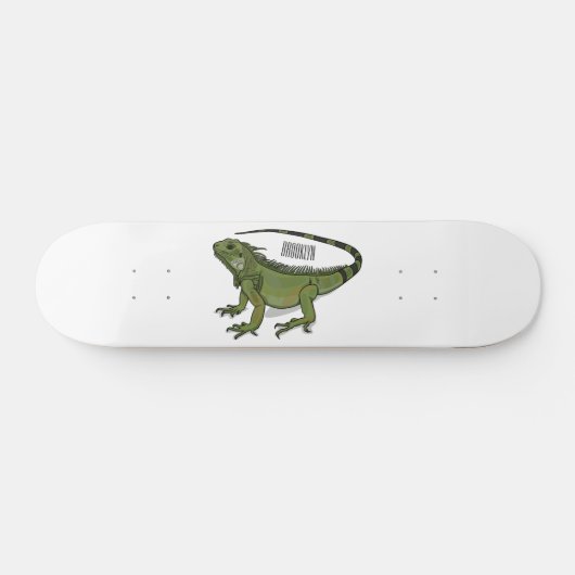 Iguana cartoon illustratie persoonlijk skateboard (Horizontaal)