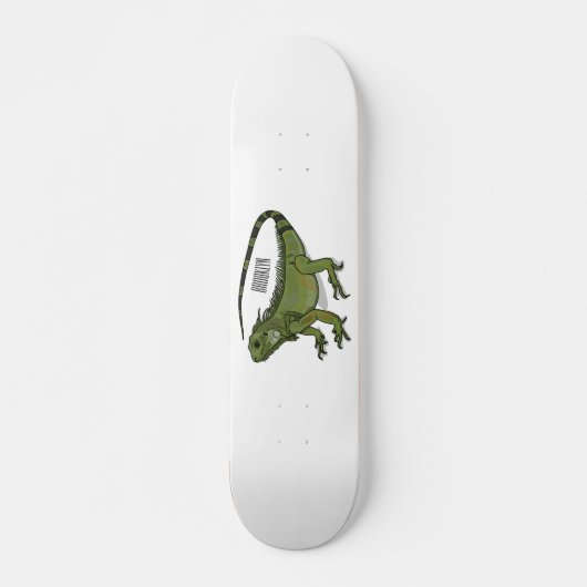 Iguana cartoon illustratie persoonlijk skateboard (Voorkant)