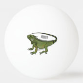 Iguana cartoon illustratie pingpongbal (Achterkant)