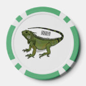 Iguana cartoon illustratie poker chips (Achterkant)