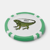 Iguana cartoon illustratie poker chips (Enkel)