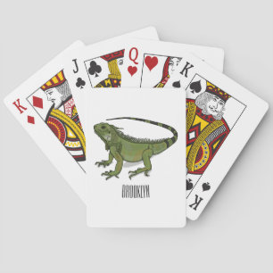 Iguana cartoon illustratie pokerkaarten