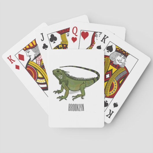 Iguana cartoon illustratie pokerkaarten (Achterkant)
