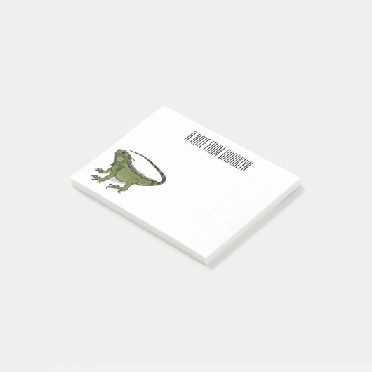 Iguana cartoon illustratie post-it® notes (Schuin)