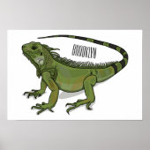 Iguana cartoon illustratie poster (Voorkant)