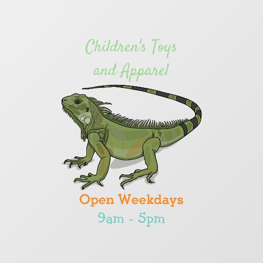 Iguana cartoon illustratie raamsticker (Vel)