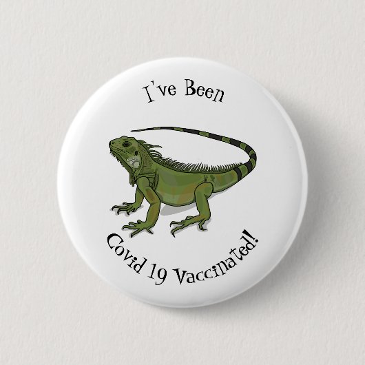 Iguana cartoon illustratie ronde button 5,7 cm (Voorkant)