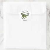 Iguana cartoon illustratie ronde sticker (Tas)