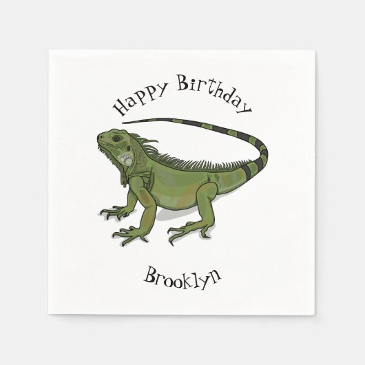 Iguana cartoon illustratie servet (Voorkant)