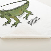Iguana cartoon illustratie sherpa deken (3/4)