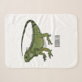 Iguana cartoon illustratie sherpa deken (Voorkant (horizontaal))