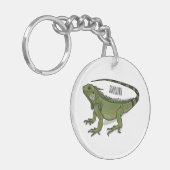 Iguana cartoon illustratie sleutelhanger (Voorkant Links)