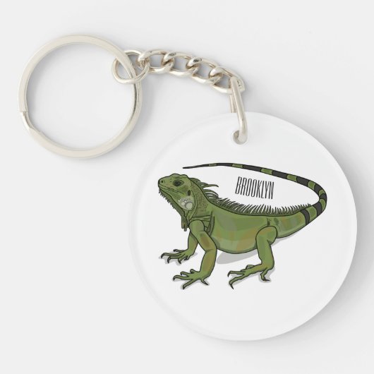 Iguana cartoon illustratie sleutelhanger (Voorkant)