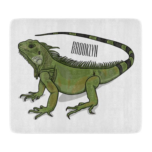 Iguana cartoon illustratie snijplank (Voorkant)