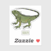 Iguana cartoon illustratie sticker (Vel)