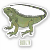 Iguana cartoon illustratie sticker (Voorkant)