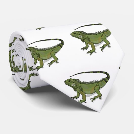 Iguana cartoon illustratie stropdas (Opgerold)