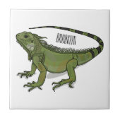 Iguana cartoon illustratie tegeltje (Voorkant)