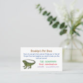 Iguana cartoon illustratie visitekaartje (Staand voorkant)