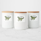 Iguana cartoon illustratie voedselcontainer etiket (Flessen)