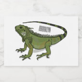 Iguana cartoon illustratie voedselcontainer etiket (Enkel label)