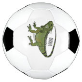 Iguana cartoon illustratie voetbal (Gedraaid)