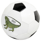 Iguana cartoon illustratie voetbal (Drie kwart)