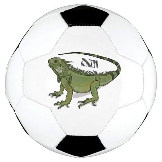 Iguana cartoon illustratie voetbal (Voorkant)
