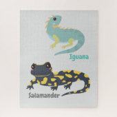 Iguana en Salamander Jigzaag Puzzle Legpuzzel (Verticaal)