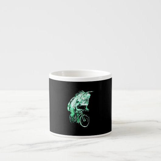 Iguana geluk met fiets espresso kop (Voorkant)