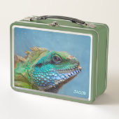 Iguana gepersonaliseerde kleurrijke reptiel (Voorkant)