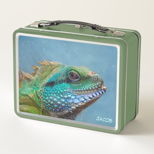 Iguana gepersonaliseerde kleurrijke reptiel (Achterkant)