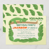 Iguana Hagedis Reptiel Verjaardag Uitnodiging (Voorkant / Achterkant)