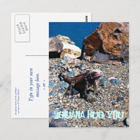 Iguana Hug You Briefkaarten (Voorkant / Achterkant)