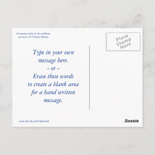 Iguana Hug You Briefkaarten (Achterkant)