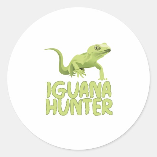 Iguana Hunter Ronde Sticker (Voorkant)