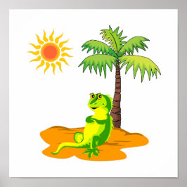 Iguana in de woestijn poster