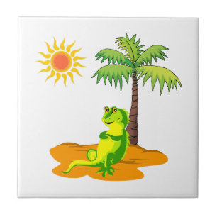 Iguana in de woestijn tegeltje