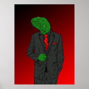 Iguana in een bedrijfseenheid poster
