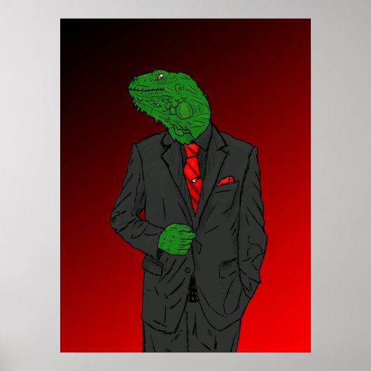 Iguana in een bedrijfseenheid poster (Voorkant)
