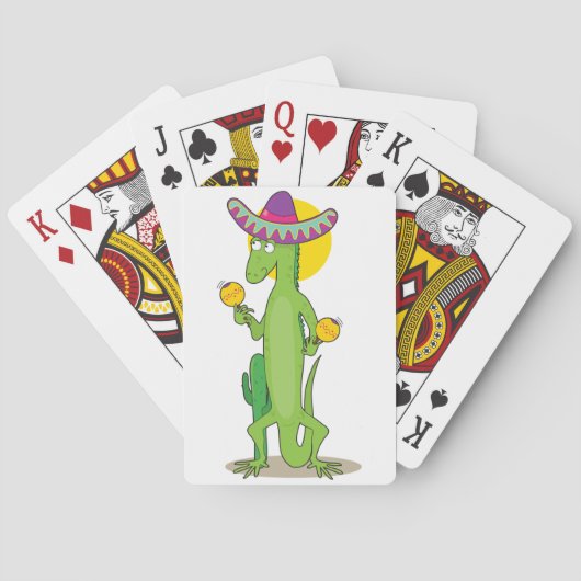 Iguana in een Sombrero-speelkaart Pokerkaarten (Achterkant)