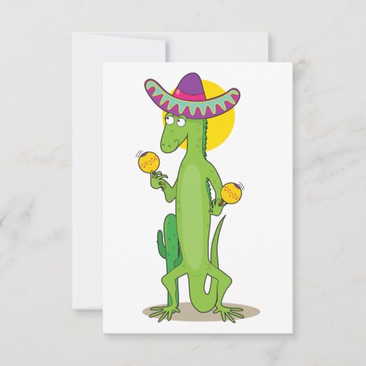 Iguana in een sombrero - uitvindingen kaart (Voorkant)
