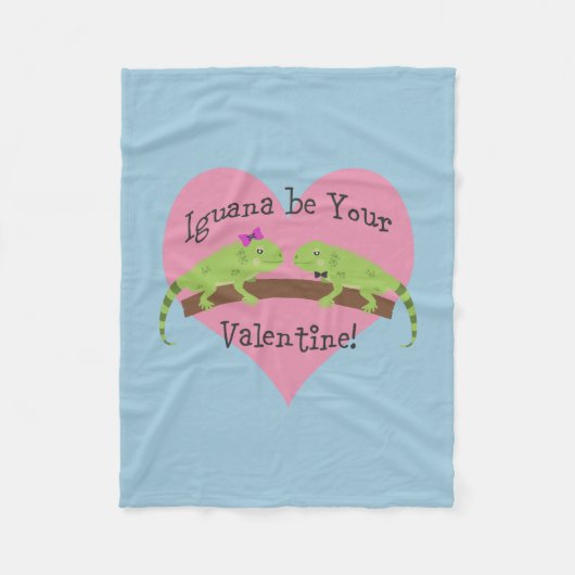 Iguana is je Valentijn Fleece Deken (Voorkant)