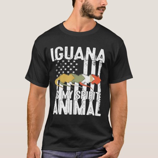 Iguana is mijn spionagediertje Usa Patriotic Ameri T-shirt (Voorkant)