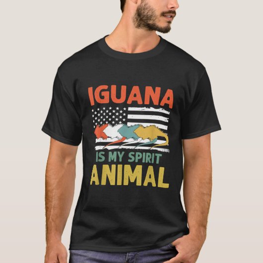 Iguana is mijn spionagediertje Usa Patriotic Ameri T-shirt (Voorkant)