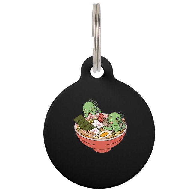 Iguana Kawaii Ramen Funny Pet Gift Huisdierpenning (Voorkant)