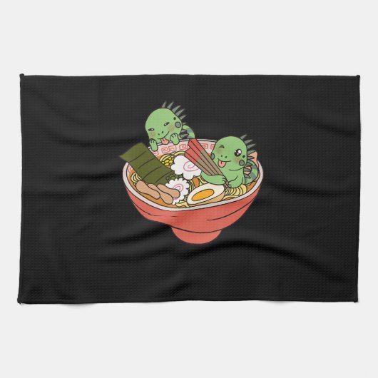 Iguana Kawaii Ramen Funny Pet Gift Theedoek (Horizontaal)