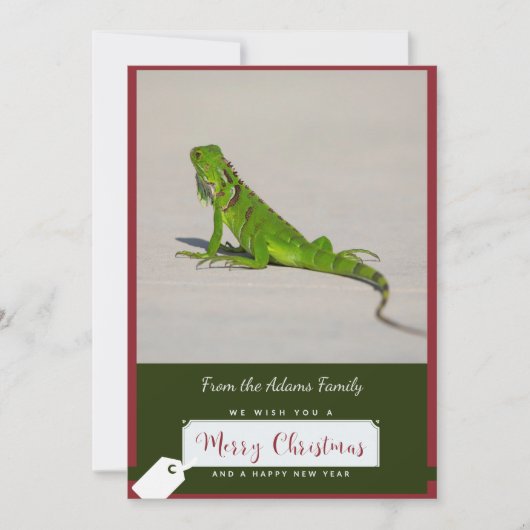 Iguana Kerst Kaart (Voorkant)