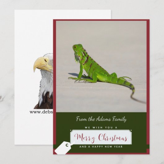 Iguana Kerst Kaart (Voorkant / Achterkant)